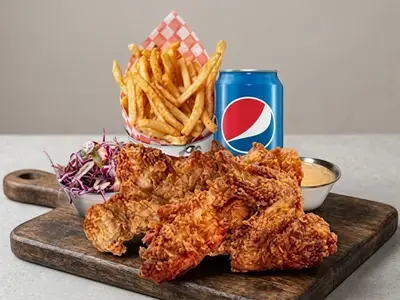 6 Pcs + Fries + Sauce + Pepsi